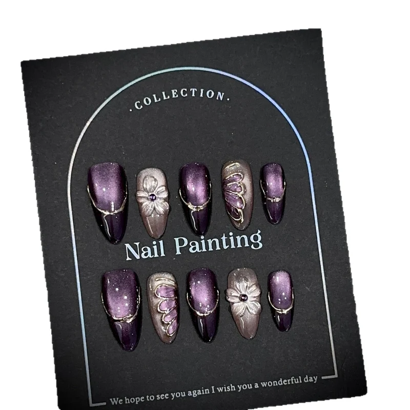 Elegante Blumen Design Press-On Nagel Set