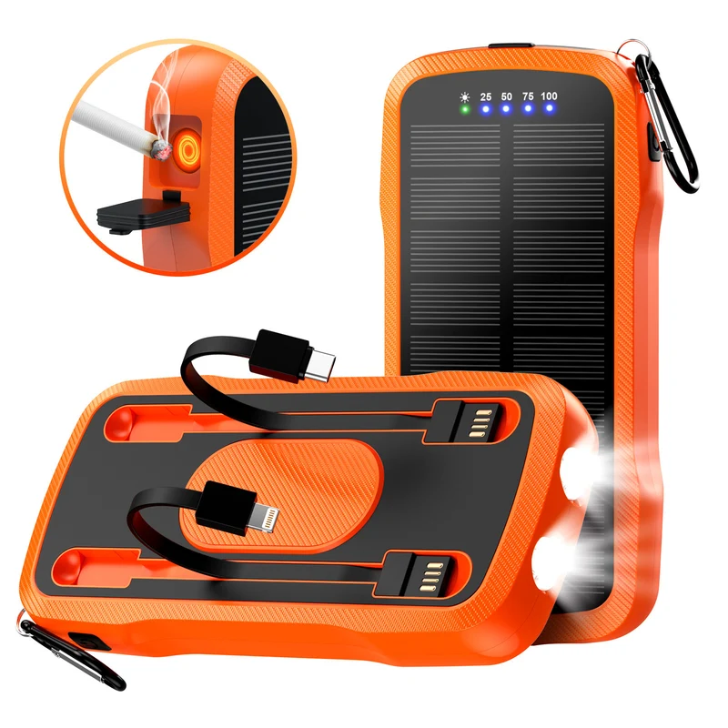 Solarladegerät mit integrierten USB-Anschlüssen und LED-Leuchten Skanto