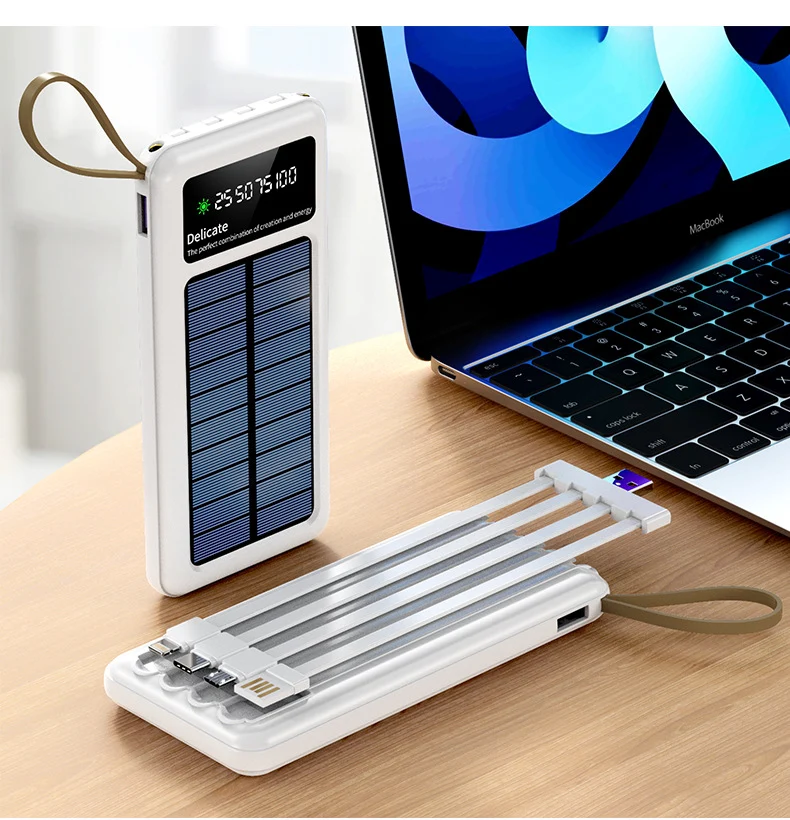 Solarladegerät mit multifunktionalen Ladekabeln Skanto