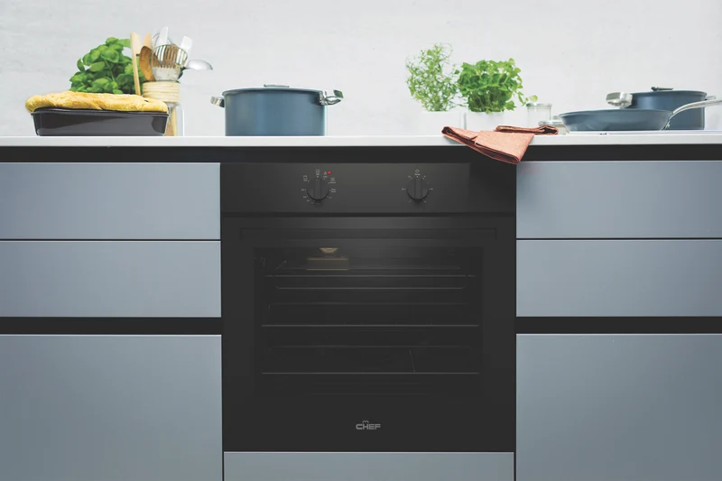 Chef 60cm Electric Oven, Dark Stainless, 10amp Plug