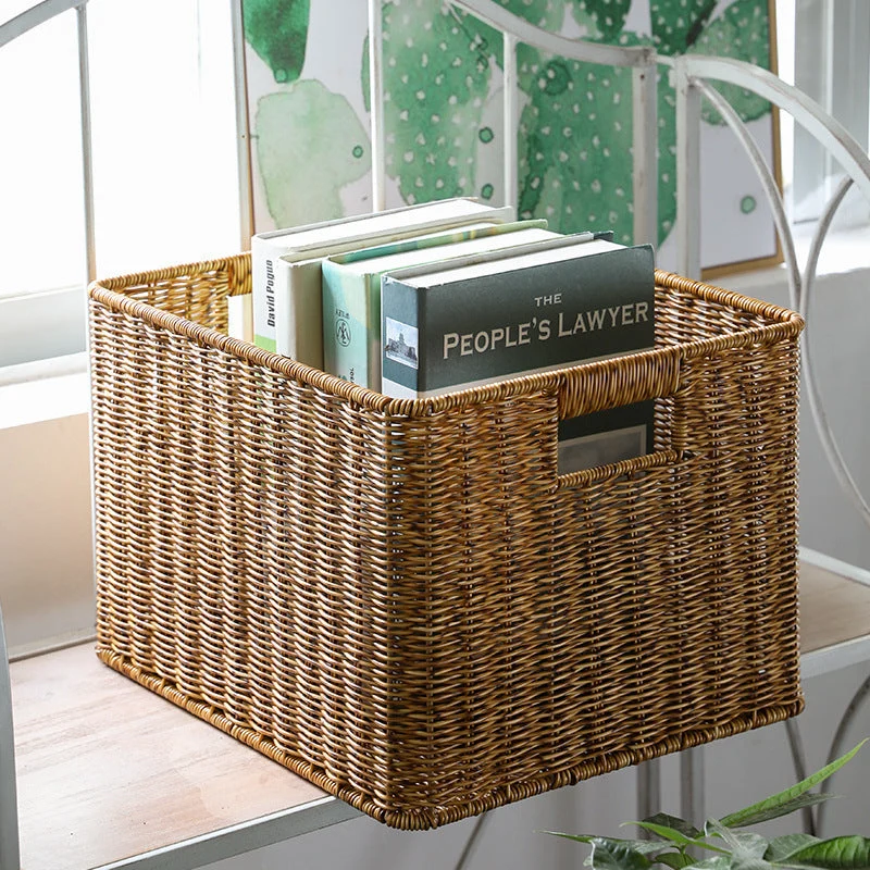 Premium handgeflochtener quadratischer Aufbewahrungskorb Skanto