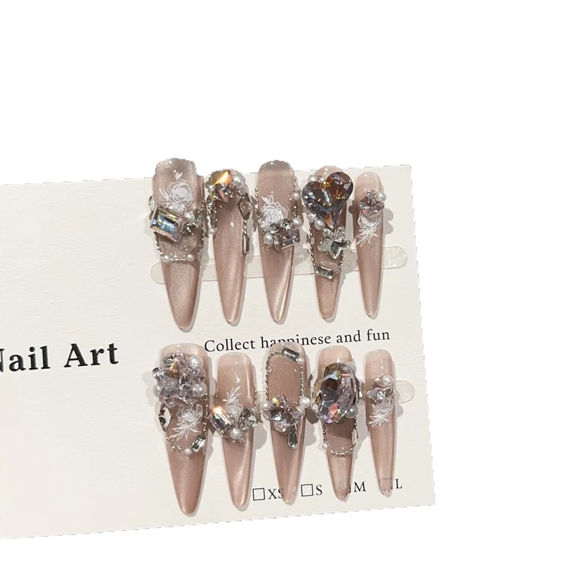 Dekoratives und elegantes Druck-Nagelkunst-Set