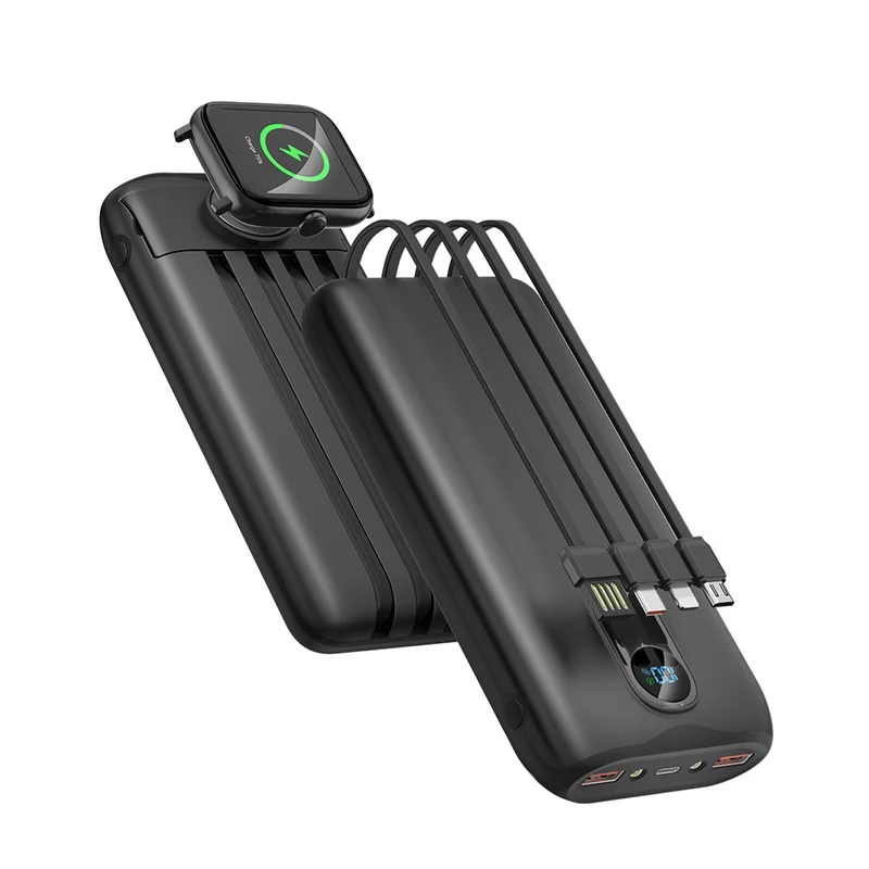 Tragbare Powerbank mit schneller induktiver Ladefunktion und mehreren USB-Anschlüssen Skanto