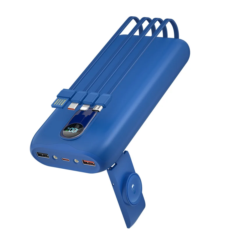 Tragbare Powerbank mit integrierten Ladekabeln und LCD-Bildschirm Skanto