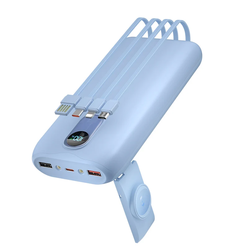 Tragbare Powerbank mit integrierten Ladekabeln und LCD-Bildschirm Skanto