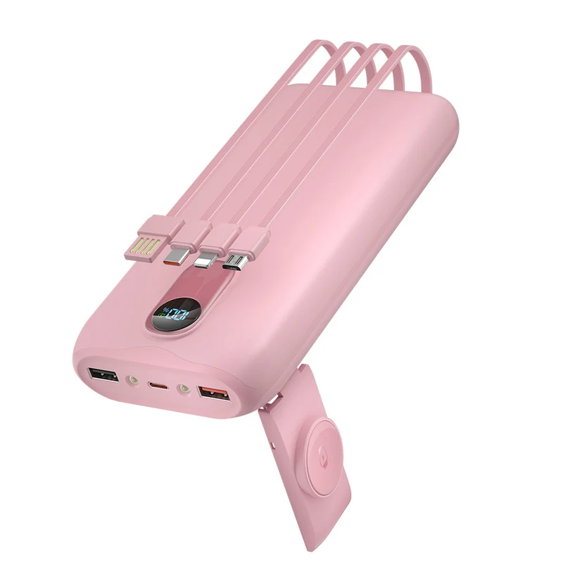 Tragbare Powerbank mit integrierten Ladekabeln und LCD-Bildschirm Skanto