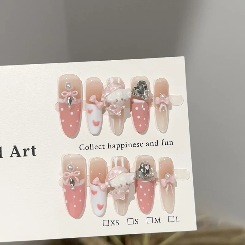 Dekorativer 3D Cartoon-Themen Druck-on Nagelset