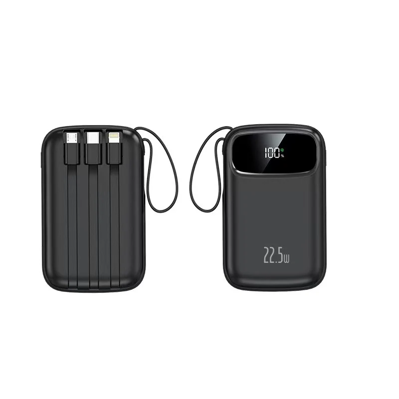 Powerbank mit integriertem Ladekabel und Digitalanzeige Skanto