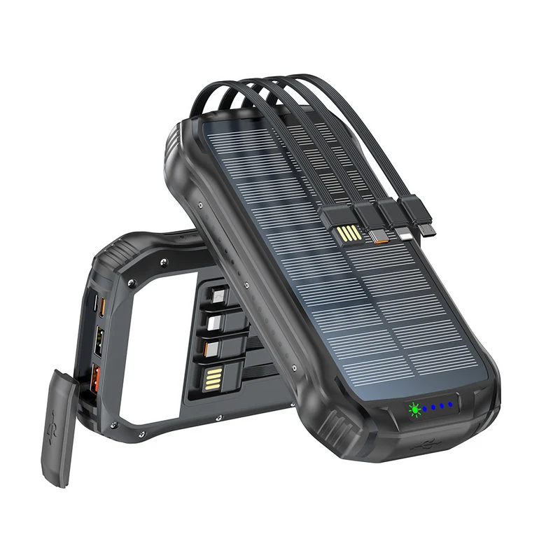 Tragbare Solar-Powerbank mit multifunktionalen Ladeanschlüssen und robustem Gehäuse Skanto