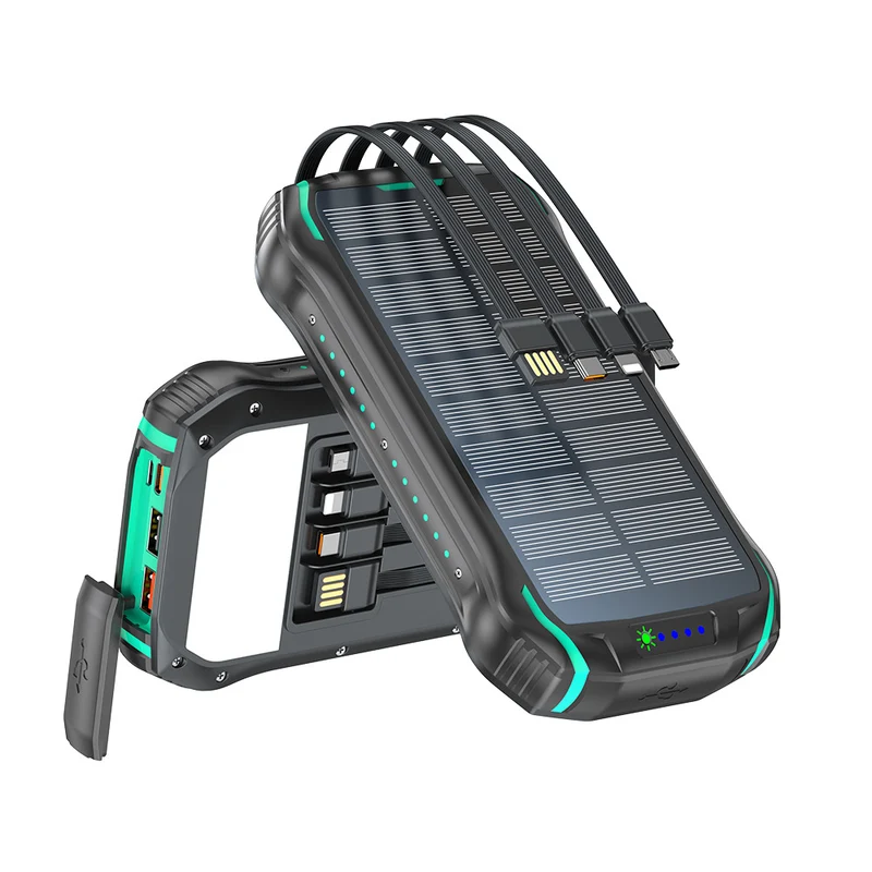 Tragbare Solar-Powerbank mit multifunktionalen Ladeanschlüssen und robustem Gehäuse Skanto