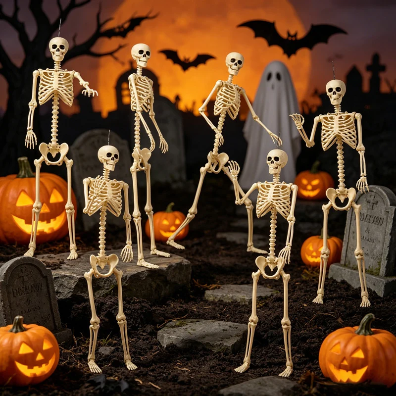 Lebensgroße Halloween-Skelett-Dekoration Brehn