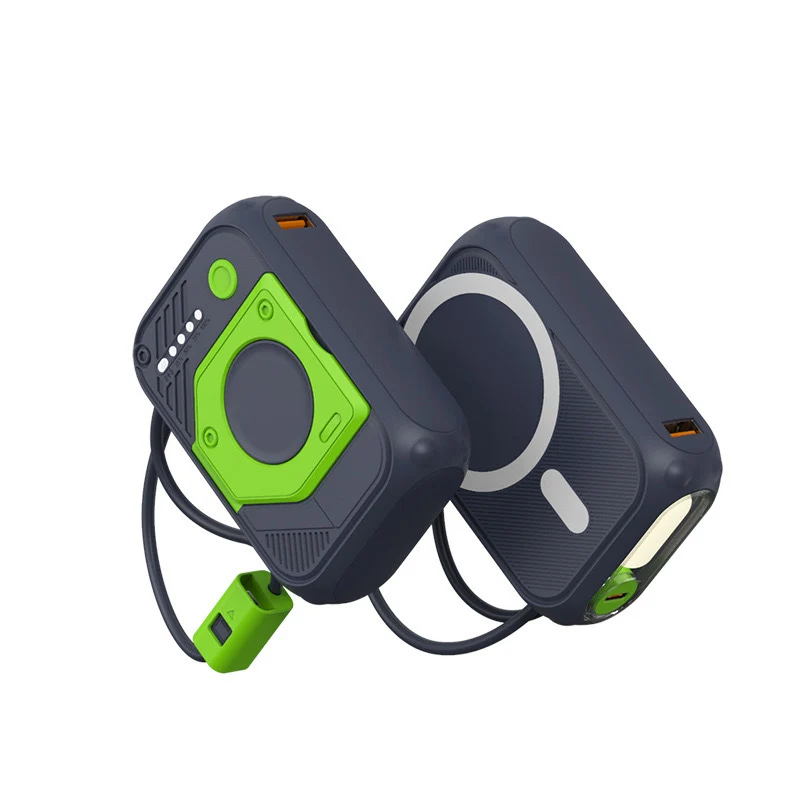 Multifunktionale Powerbank mit LED-Licht und integriertem Ladekabel Skanto