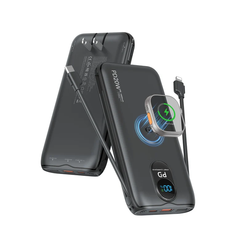 Powerbank mit kabellosem Laden und leistungsstarker Schnellladefunktion Skanto