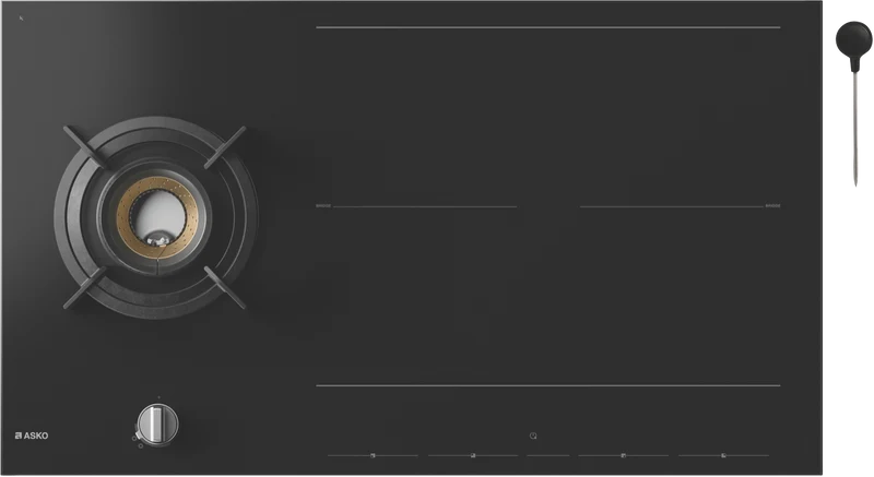 ASKO 90cm Duo Fusion Combined Gas and Induction Cooktop - Black