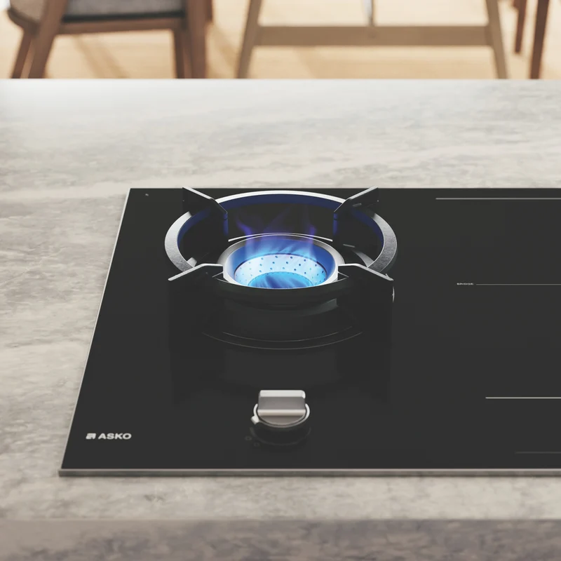 ASKO 90cm Duo Fusion Combined Gas and Induction Cooktop - Black
