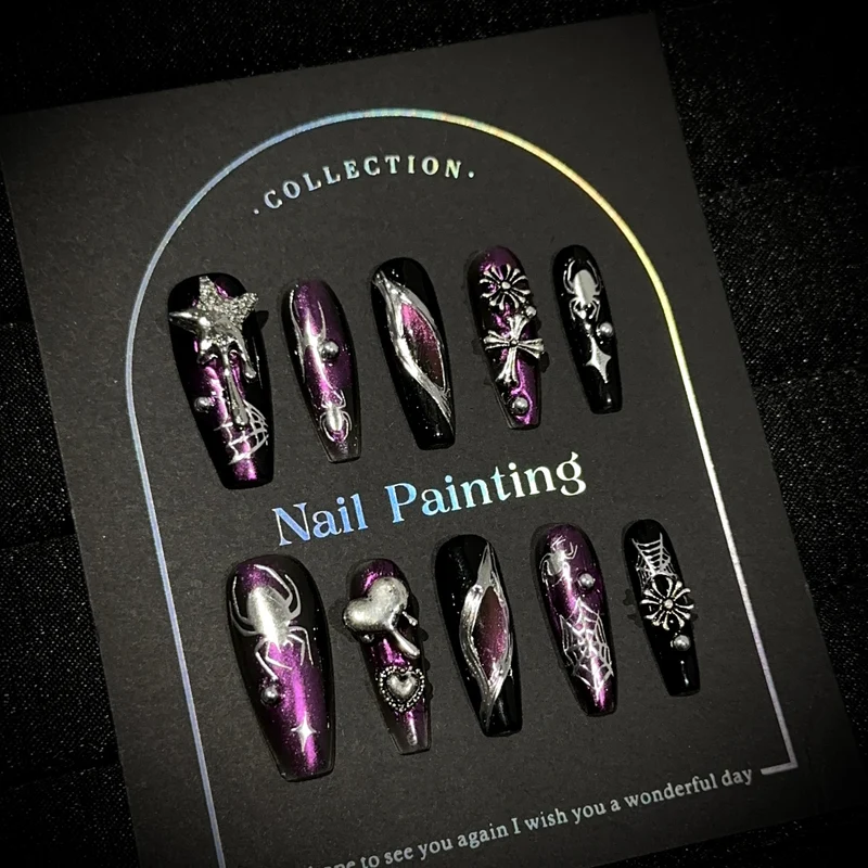 Künstlerisches Spinnen-Themen Press-On Nagelkunst Set