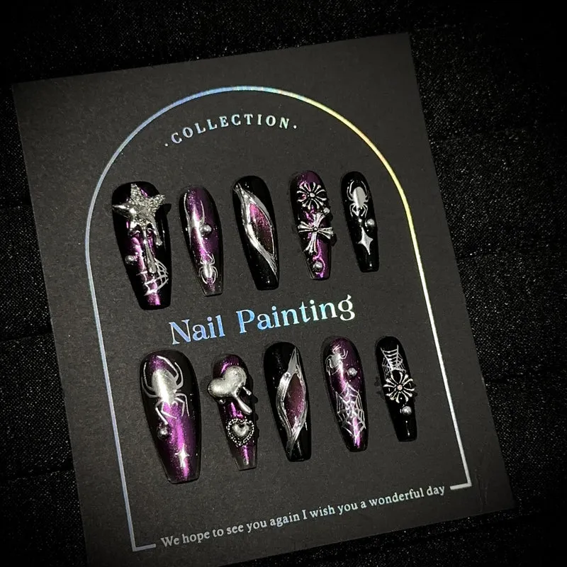 Künstlerisches Spinnen-Themen Press-On Nagelkunst Set