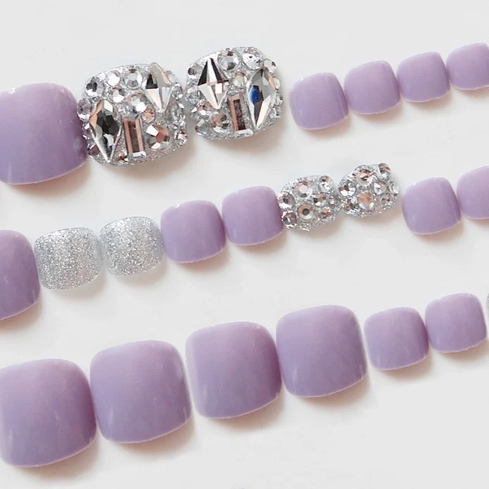 Glamorous Pedicure Press-On Zehennagel Set