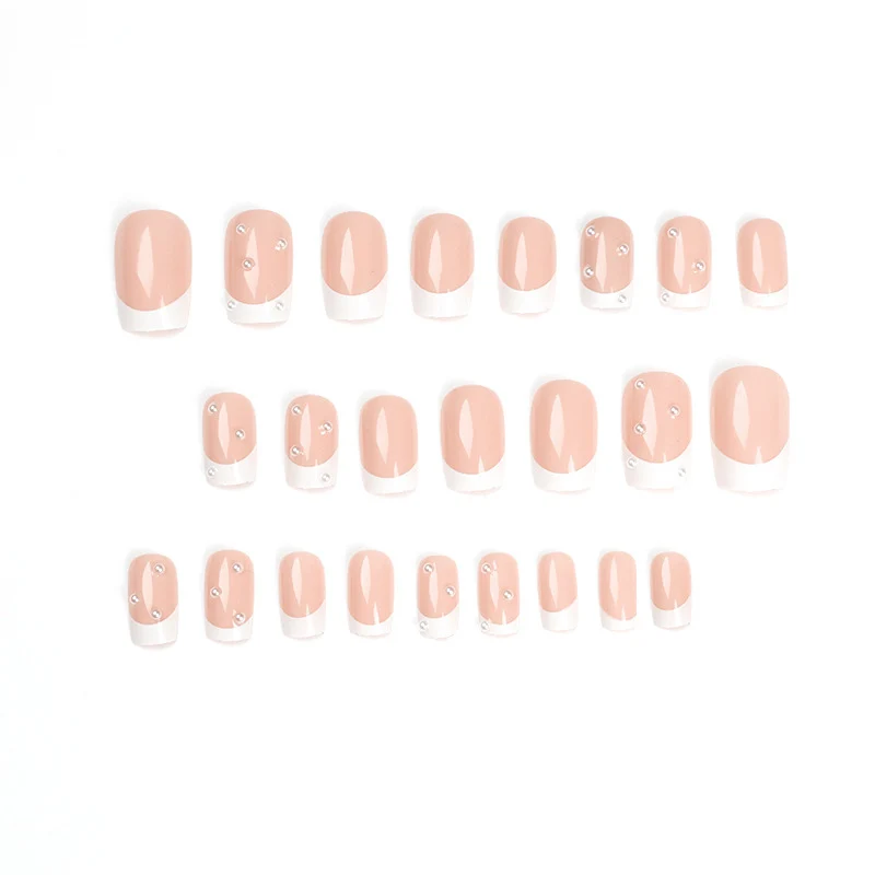 Elegantes Perl-Akzent Press-On Nail Set