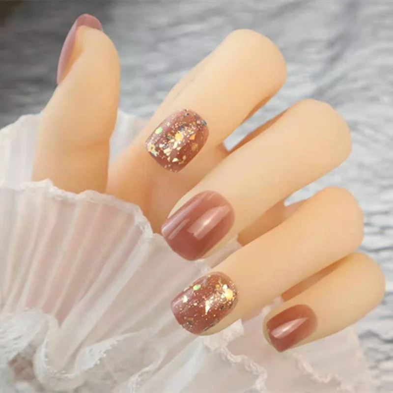 Glamouröser, glitzerverstärkter Press-On-Nagelset