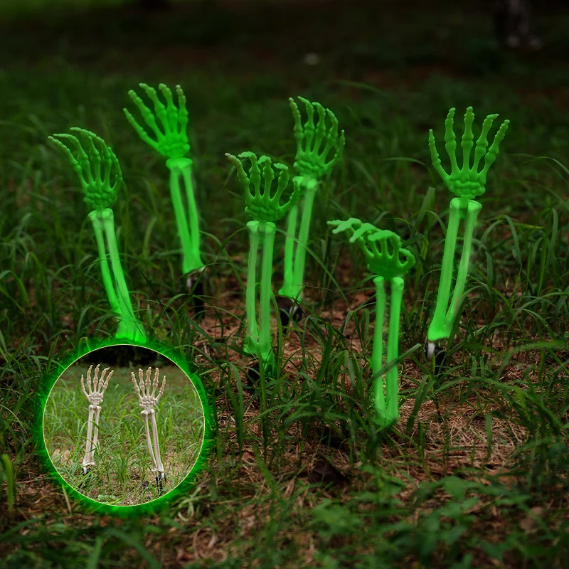 Glow-in-the-Dark Skeletthand Gartenstecker Brehn