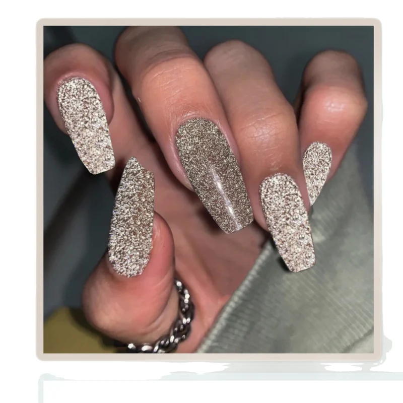Glamouröses Full-Coverage Glitzer Press-On Nagelset
