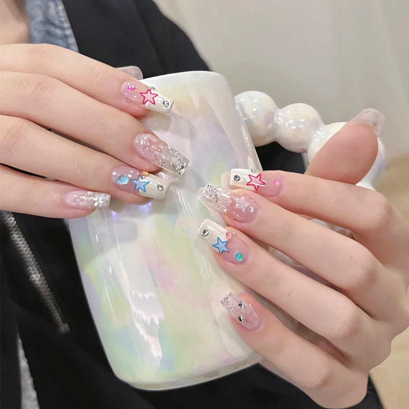 Glamourös Dekorativer Press-On Nagelset 1790727121