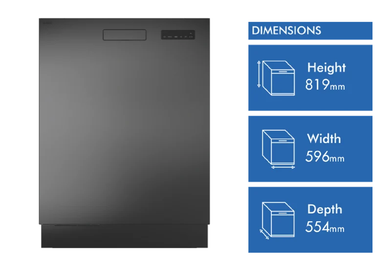 ASKO Classic Built In Dishwasher 82cm Black Steel
