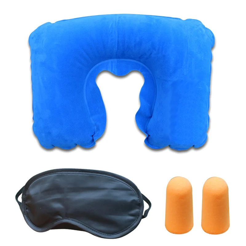 Bequemes Nackenkissen-Set mit Schlafmaske und Ohrstöpseln Skanto