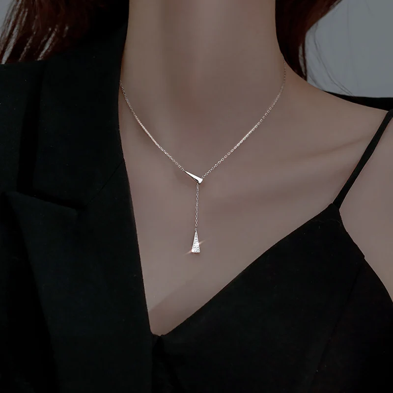 Modern Geometric Drop Necklace Brehn