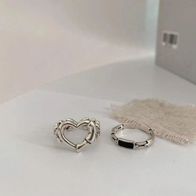 Herzförmiger Silber Statement Ring Brehn