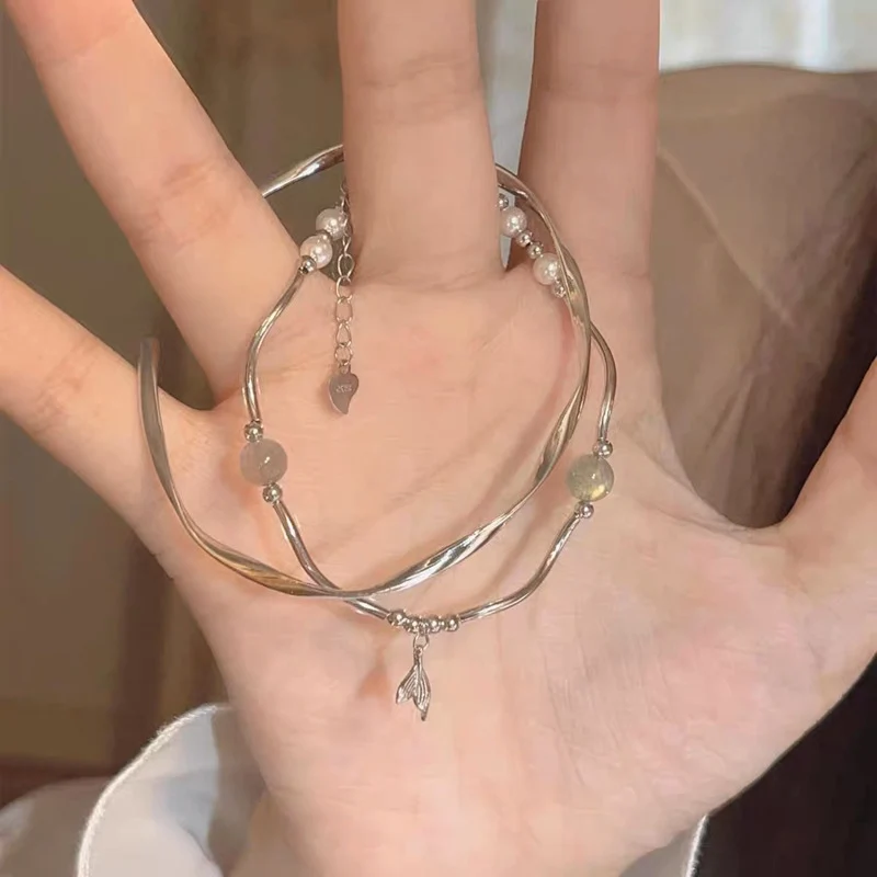Elegante Silber Fisch Charm Armband Brehn