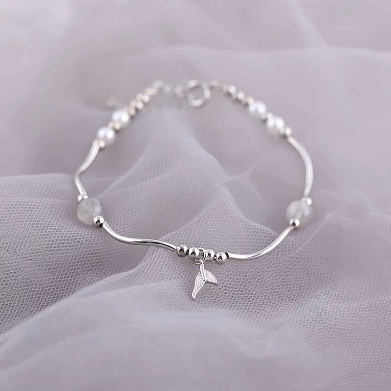 Elegante Silber Fisch Charm Armband Brehn
