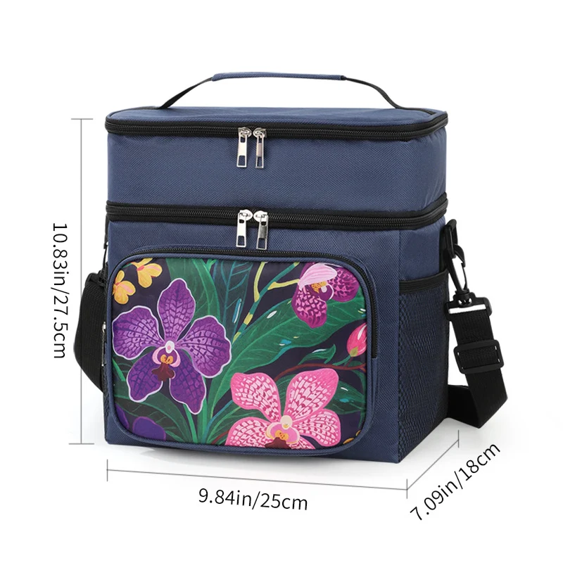 Isolierte Blumenmuster-Lunch-Kühltasche Brehn