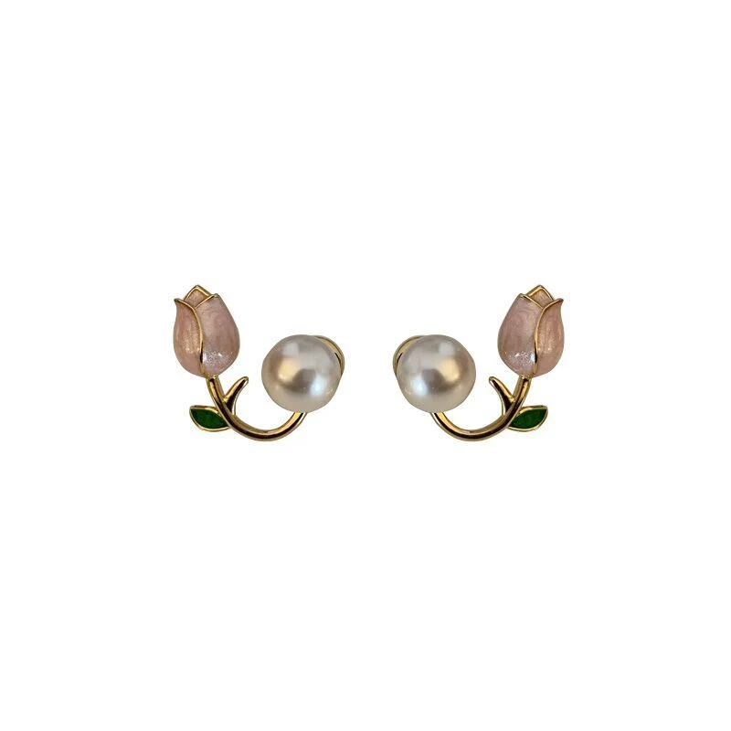 Blumenmotif Perlen- und Steinohrringe Brehn