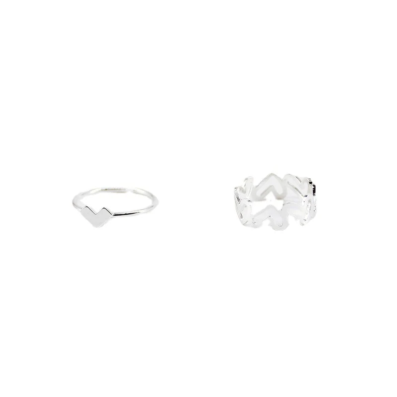 Elegante Herz- und Wellen Design Ring Brehn