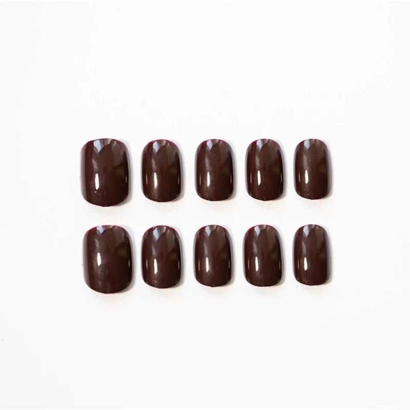 Elegante Glänzende Faux Press-On Nagelset