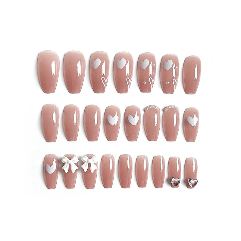 Dekorative Lange Stiletto Press-On Nagelkunst