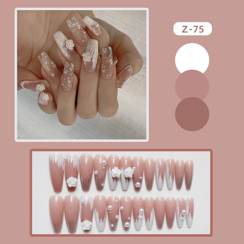 Dekoratives Langes Press-On Nagelkunst Set