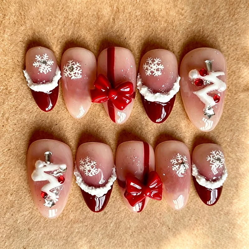 Dekoratives, urlaubsbezogenes Press-On Nagelkunst-Set