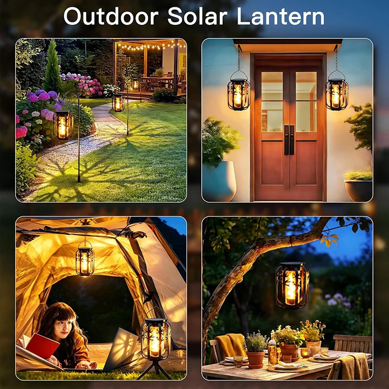 Unisex Solarlaterne mit Flacker-Feuer-Effekt Skanto