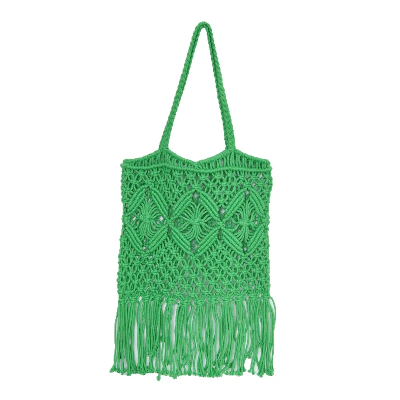 Makramee-Schultertasche mit Fransen-Design Skanto