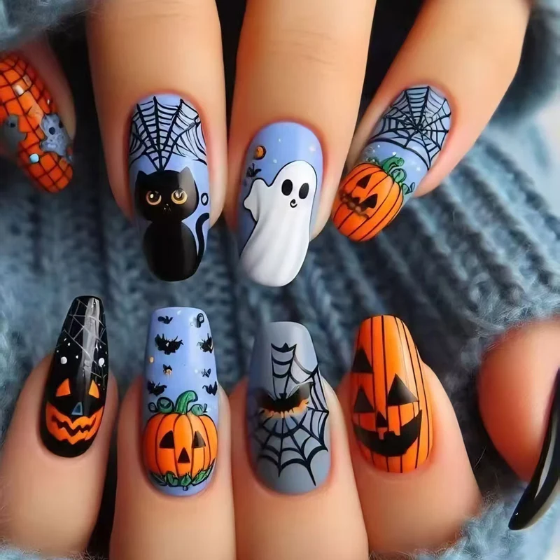Künstlerisches Langes Stiletto Press-On Nagelset