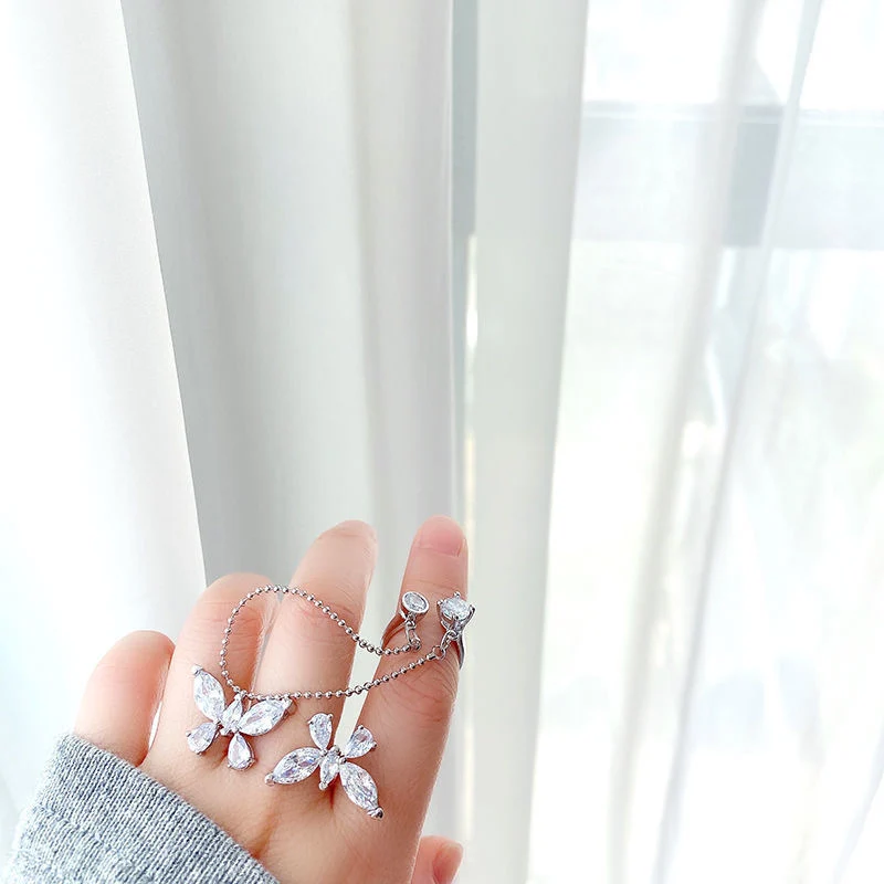 Elegante von Schmetterlingen inspirierte verstellbare Ring Brehn