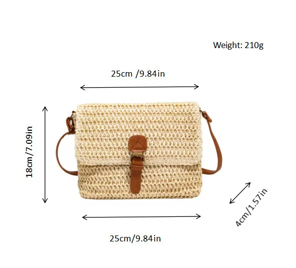 Handtasche aus gewebtem Naturmaterial mit verstellbarem Riemen Skanto