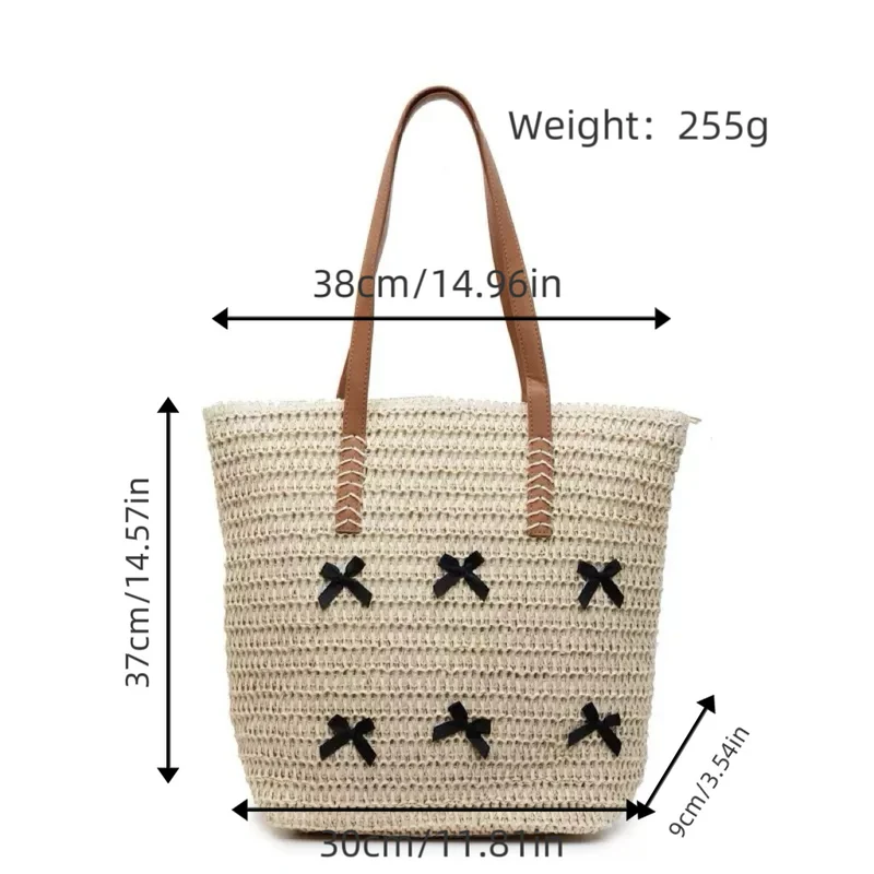 Trendige große Strandtasche mit originellen Schleifenapplikationen Skanto