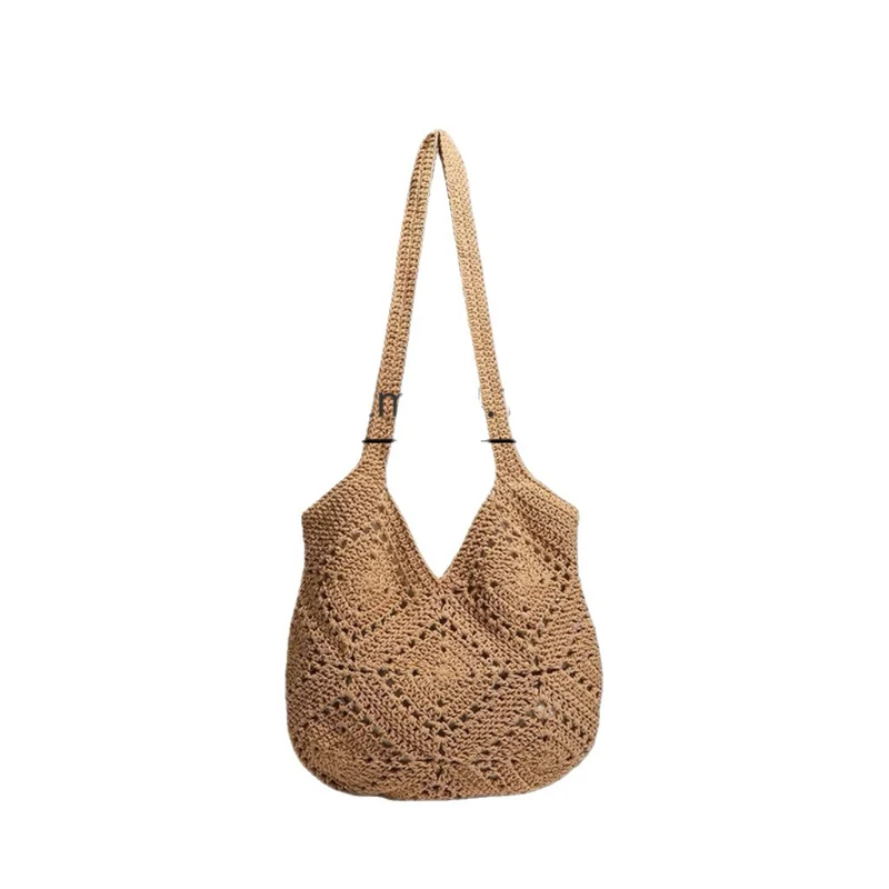 Handtasche aus gewebtem Naturmaterial mit Quastendetails Skanto
