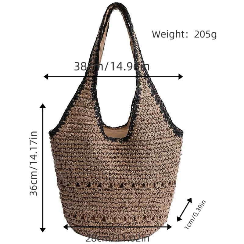 Handtasche aus gewebtem Naturmaterial mit minimalistischer Struktur Skanto