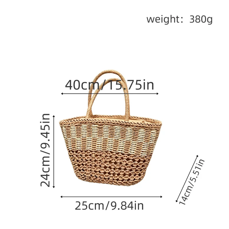 Handtasche aus gewebtem Naturmaterial mit luftiger Textur Skanto