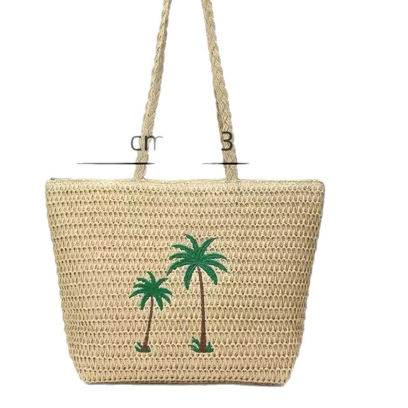 Sommerliche Korbtasche mit Palmenmuster Skanto